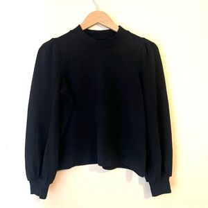 Madewell Black Puff Sleeve Top Size Small